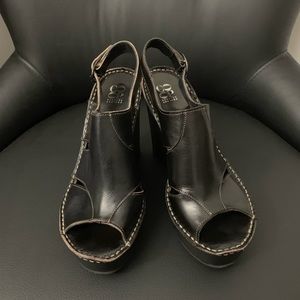 Brand New! Barneys New York Black Wedge Sandal 36